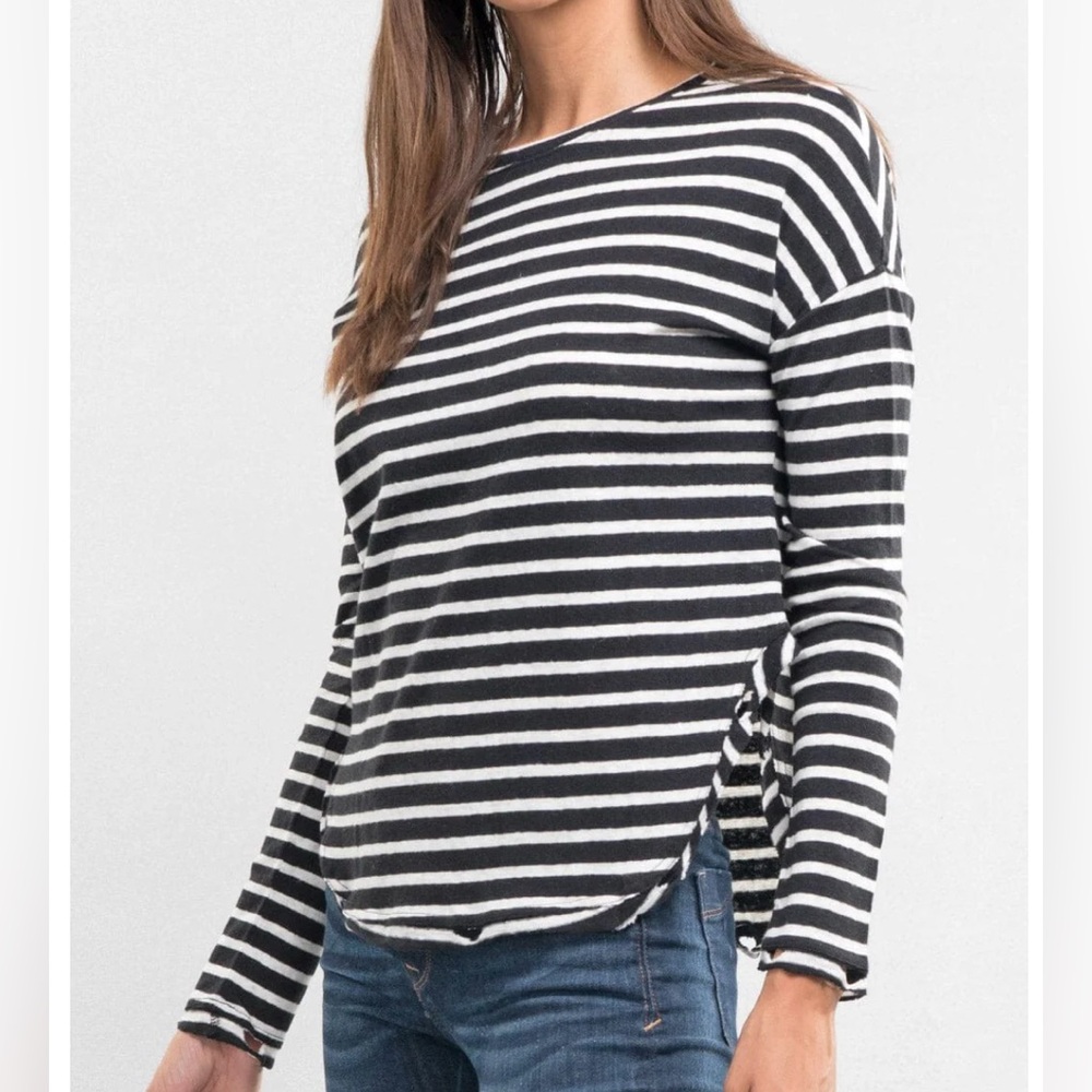 Lovestitch Distressed Striped tee - nwt